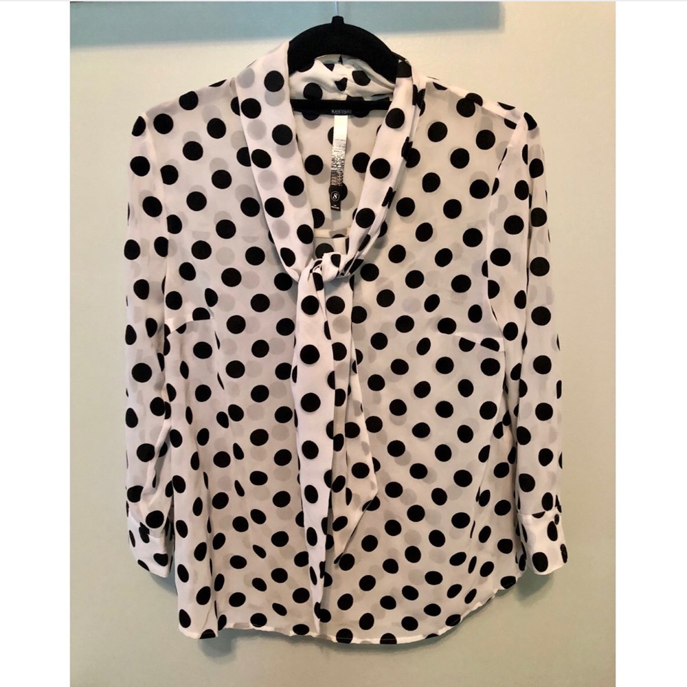 Kenzie Black and White Polkadot Blouse